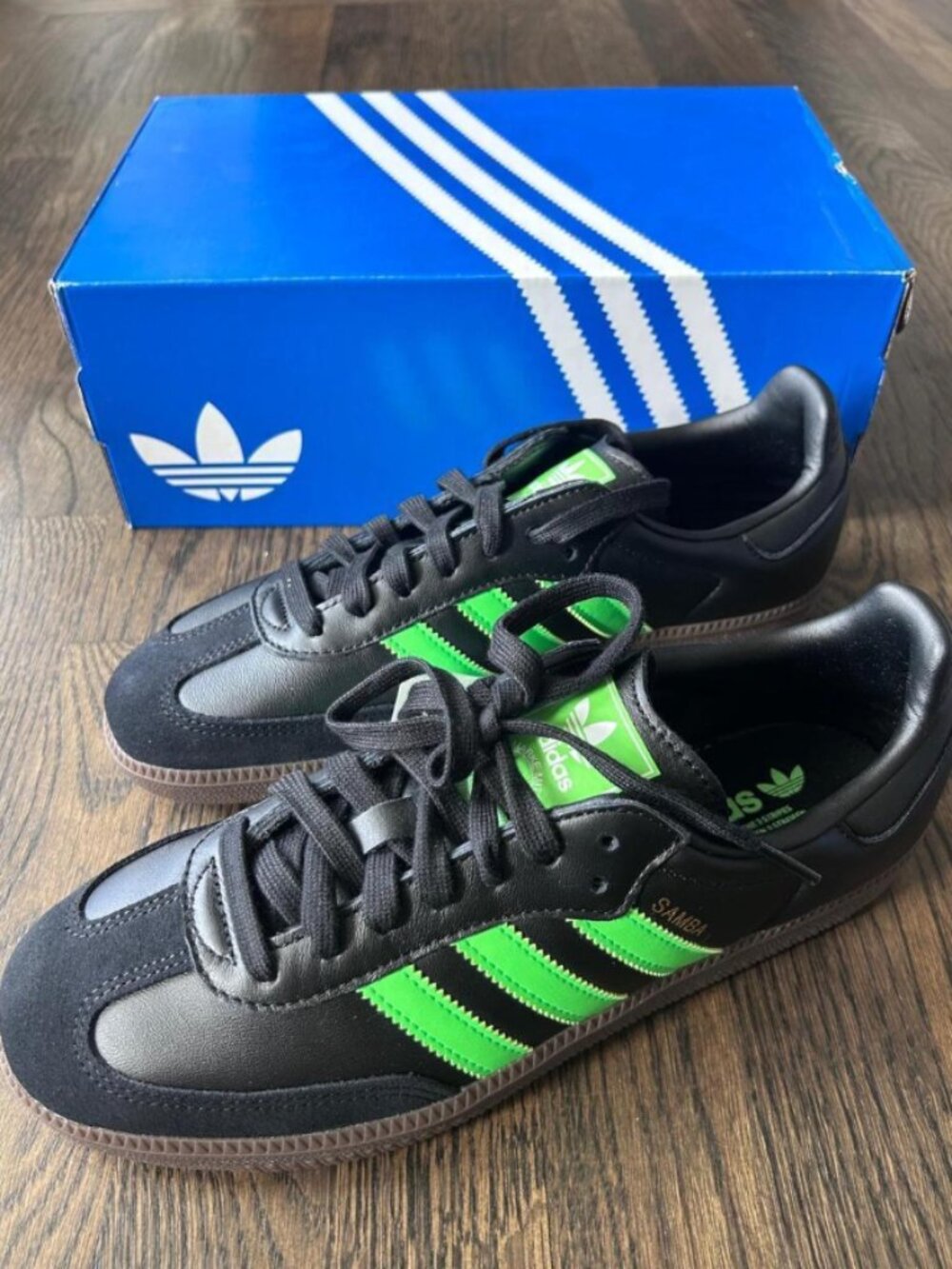 ADIDAS Samba OG Core 'Black Screaming Green'